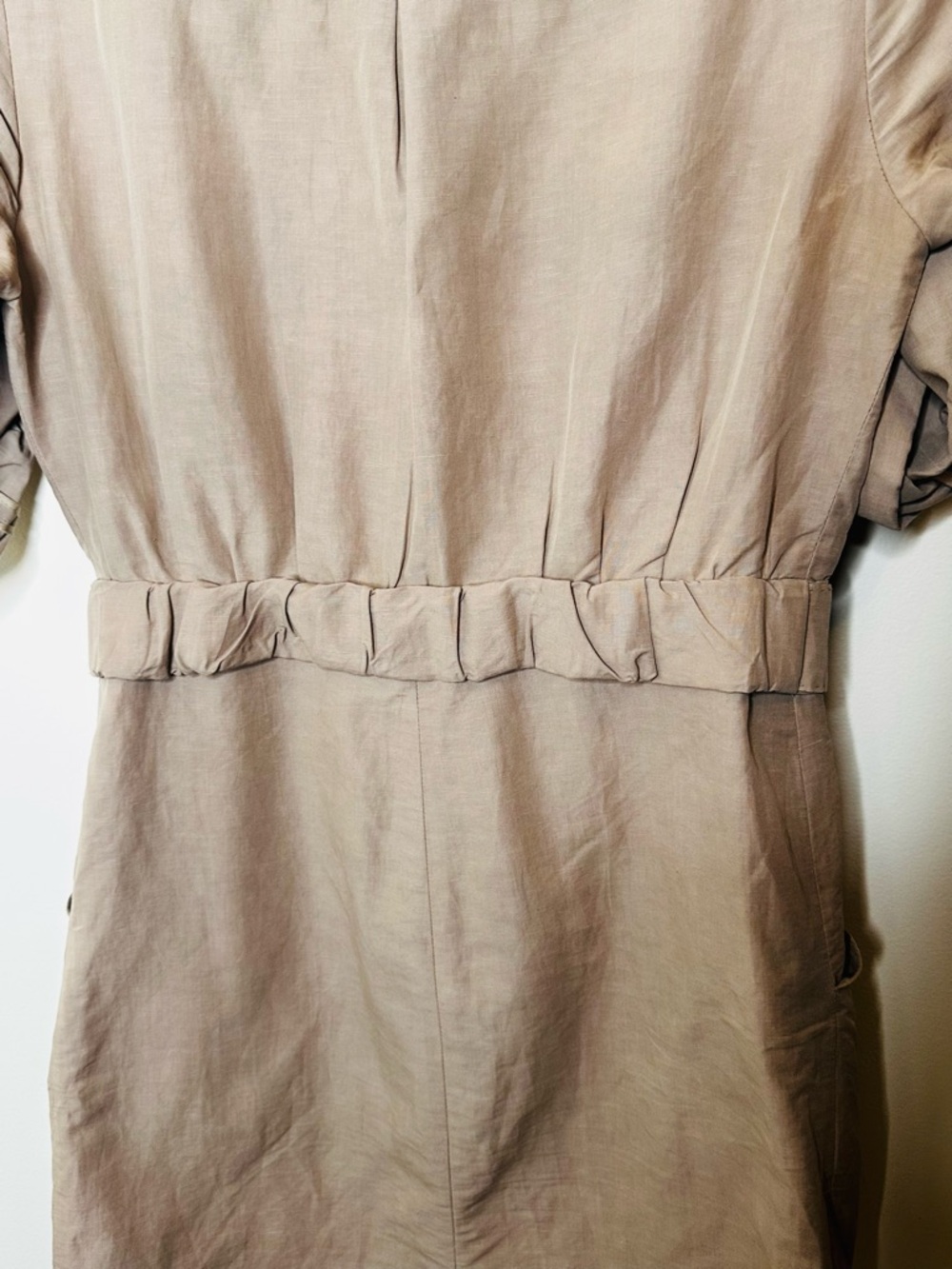 Classic Safari Mini Dress in Sand - Picture 8 of 15